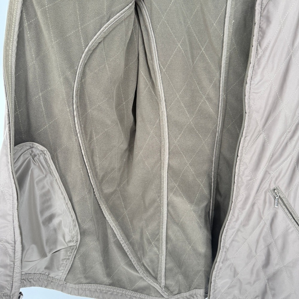 Athleta Quilted Funnel Neck Zip Up Jacket Taupe Women Small Lightweight Casual‎ - Picture 5 of 8